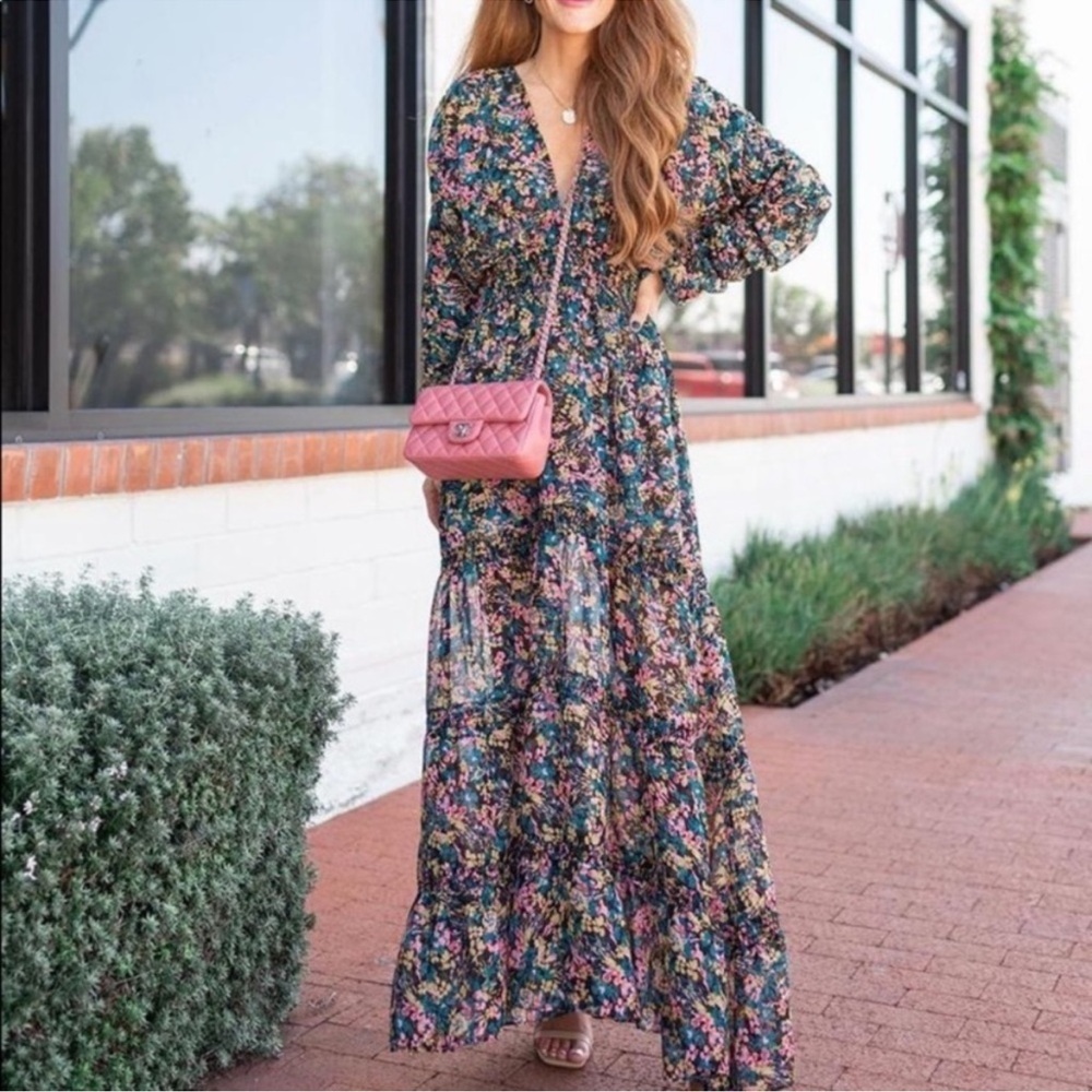 Misa Los Angeles Multicolor Floral Maxi Dress